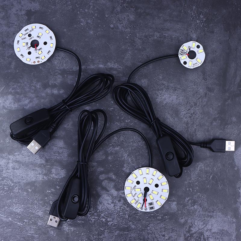 1Pc USB DC5V LED Ring Light Source - 3/5/10W SMD 5730/2835 Light Beads with 1.5M Black Switch Cable White Light for DIY Lighting
