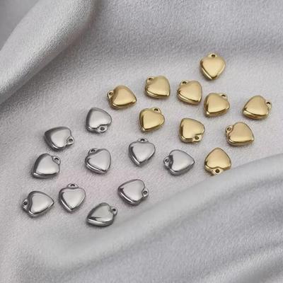 18K Goudkleurig Roestvrij Staal Perzik Hart Hanger - Kleurbehoudende Liefdes Bedel voor DIY Sieraden.