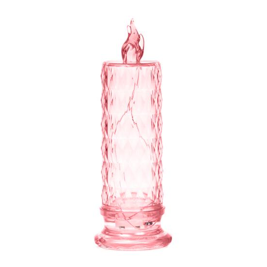 LED Candle Lights Romantic Rose Shadow Flameless Candles Lamp Elegant Crystal-like Pillar Candles