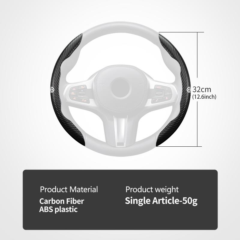 WET1 For Volkswagen VW Carbon Fiber Steering Wheel Trim Non Slip Durable Split Wheel Protector Passat Golf 4 5 6 Tiguan Polo Scirocco