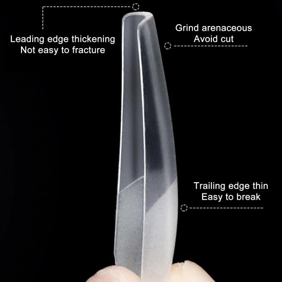 50Pcs/Bag FALSE Nails Long Lasting Ultra-thin T-shaped Transparent Nail Art Artificial Tips for