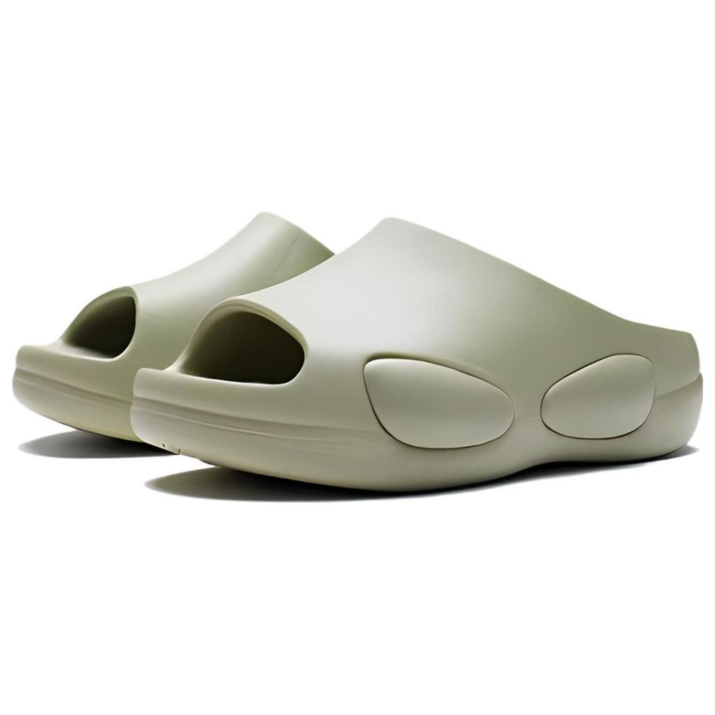 Li Ning CF Flow Shock Absorption Rebound Trend EVA Silent Slide Sandals Unisex Sandals Yew-Green AGAS028-4