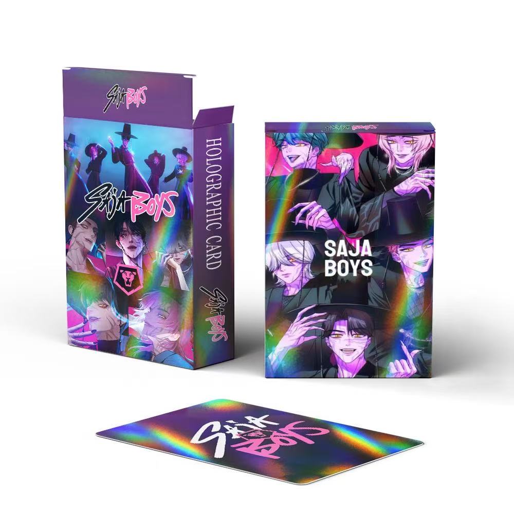 30pcs KPOP Demon Hunters Saja Boys Holographic LOMO Cards Anime Colle Set - Double Sided Laser HD Pocards with Stickers