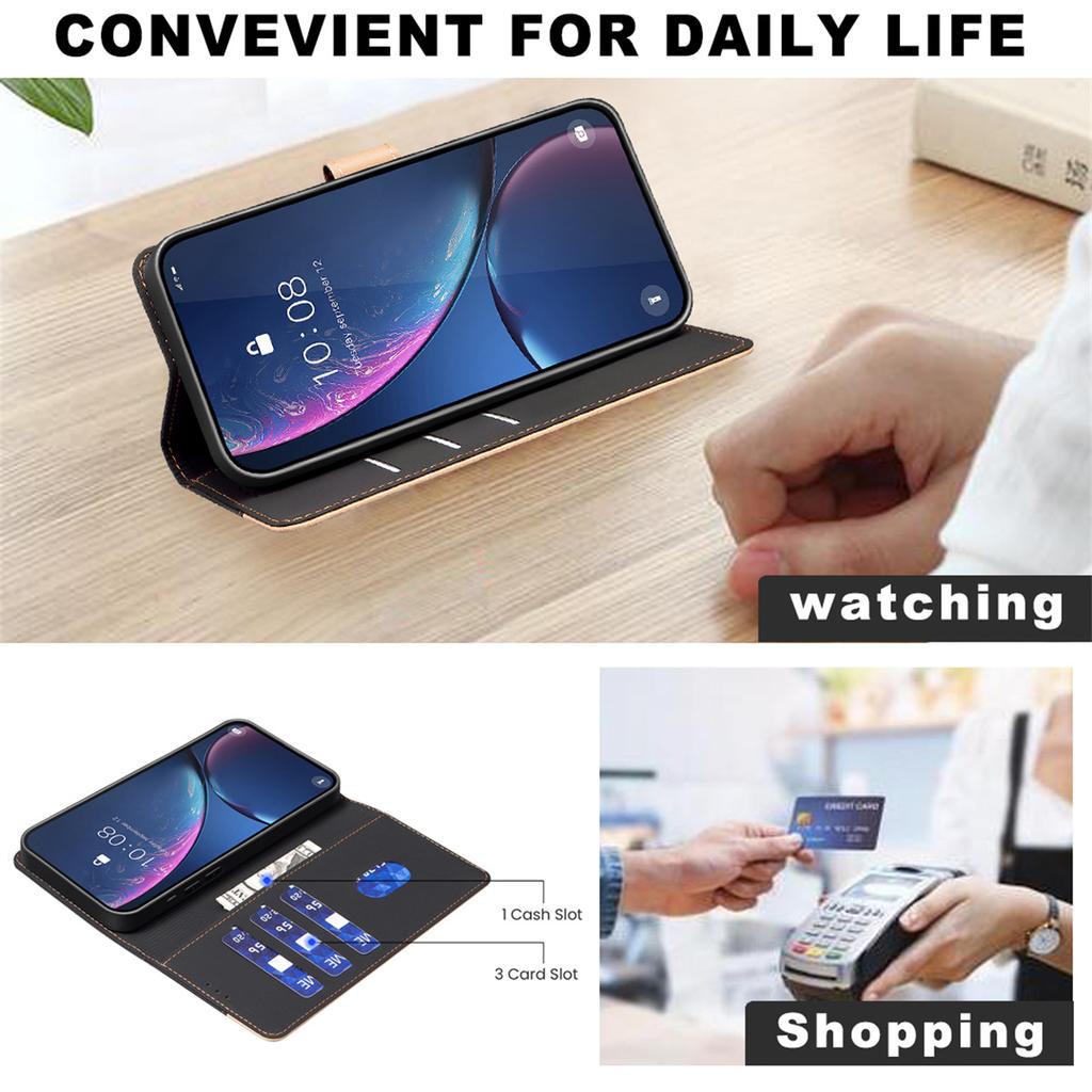 BINFEN COLOR BF33 for Honor 300 Leather Case Splicing Color RFID Blocking