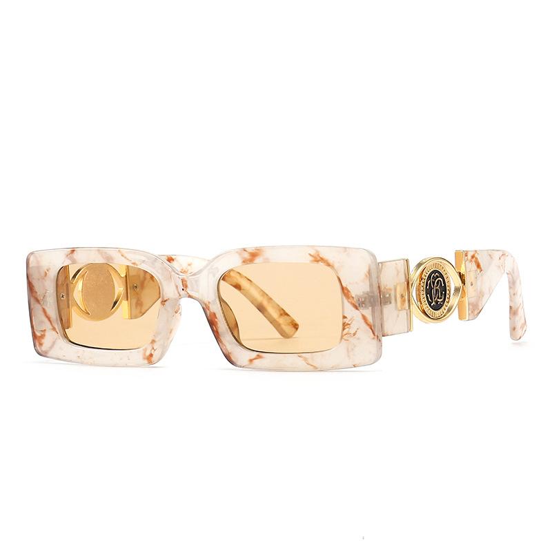 Luxury Ins Fashion Women Sunglasses Multi Color Square Tiny Ladies Shades Marble Designer Glasses