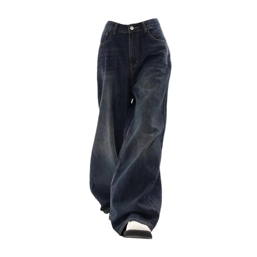 Autumn Spring Vintage Women Wide Leg Jeans Harajuku Baggy Denim Trousers Oversized Streetwear Y2k Autumn Pants