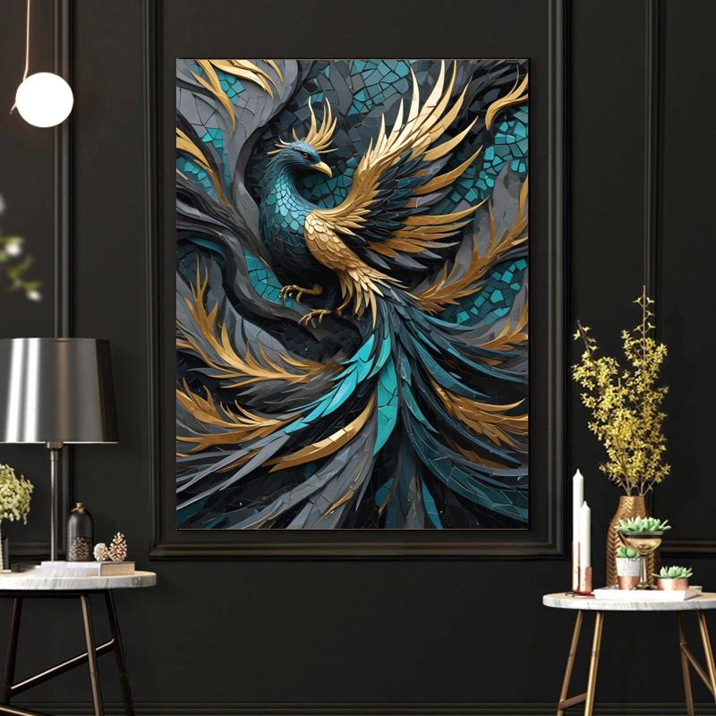 Diamond Mosaic Art PandaLionCatDragonPhoenix Animal Astronaut Racing Scenery Poster Canvas Painting Wall Art Pictures Home Decor