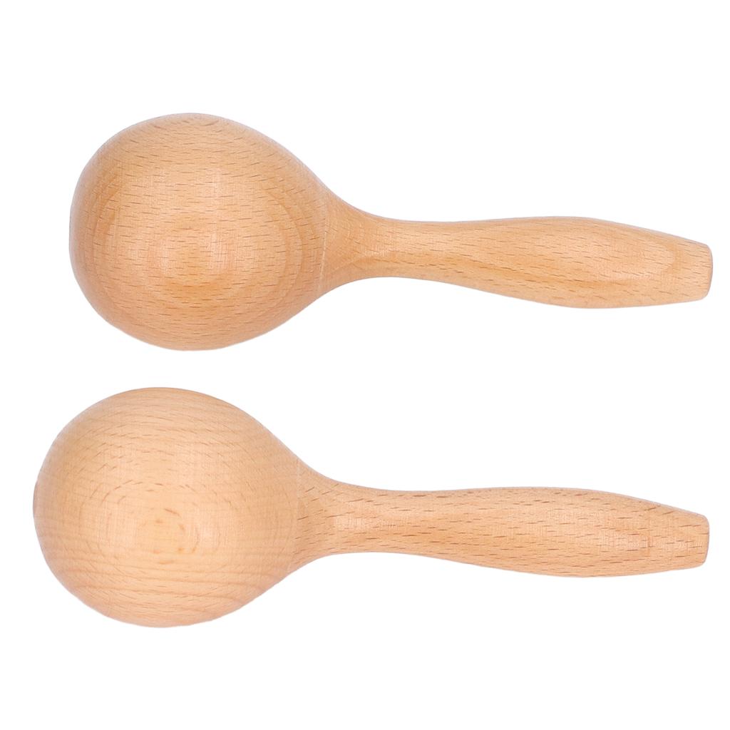 2pcs Maracas Hand Percussion Clear Sound Glossy Appearance 14x5x5cm Beech Wood Material Maracas Instrument for Parties