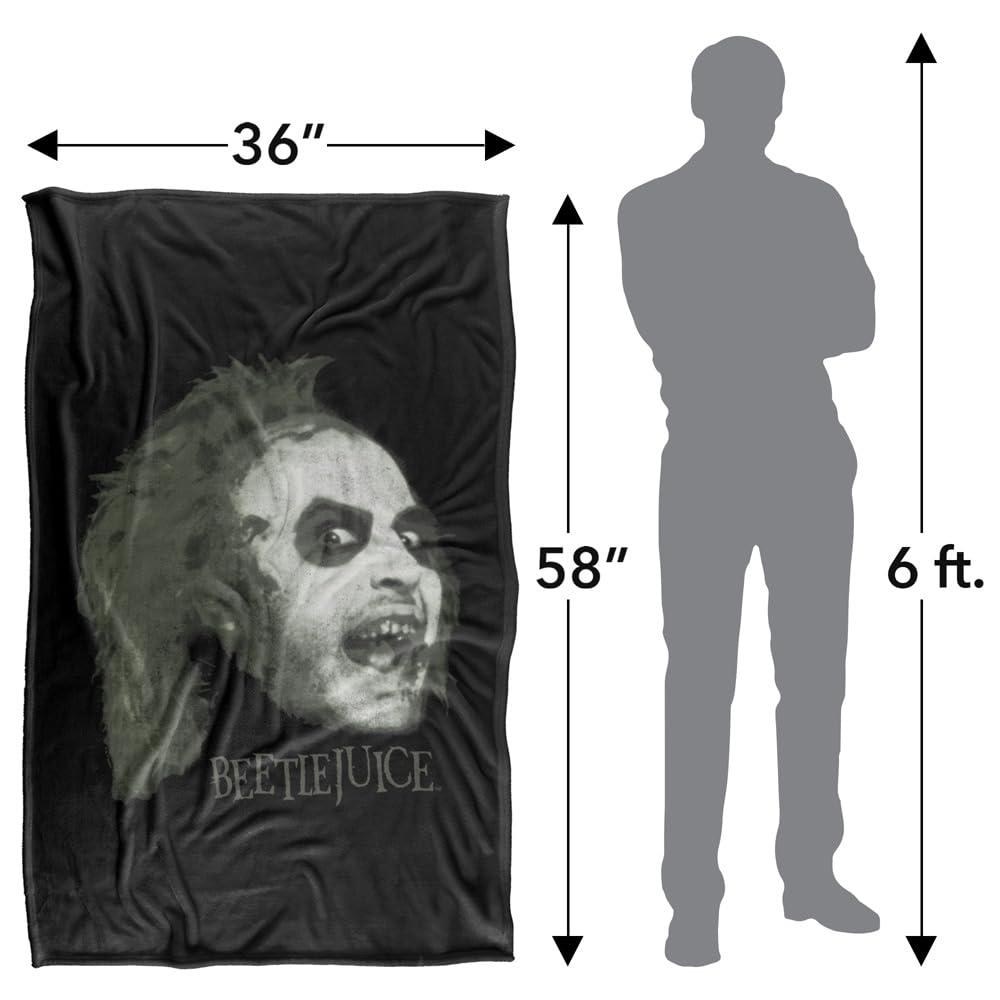 Beetlejuice Large Face Soft Touch Blanket