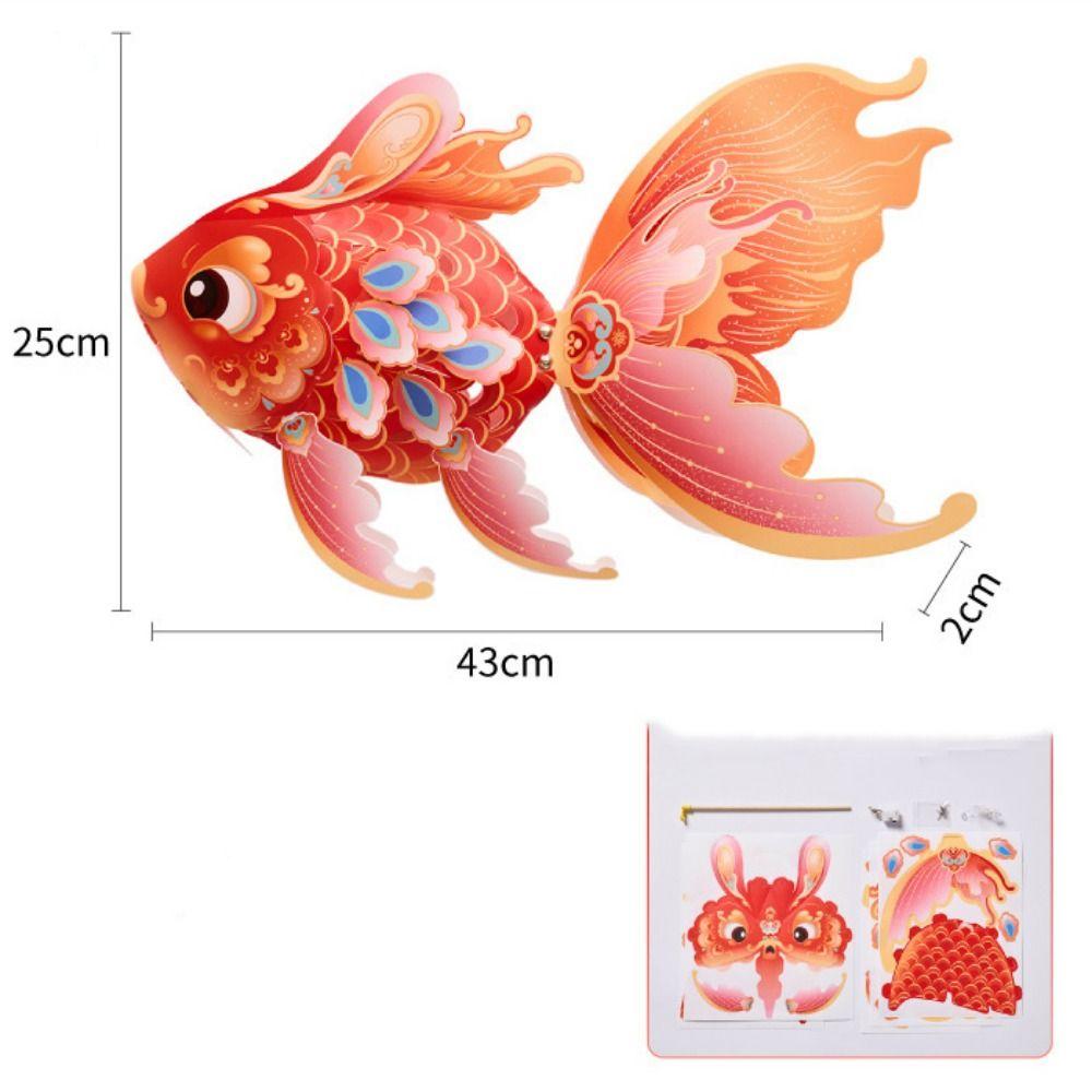 Glowing Goldfish Lantern Handmade Chinese Glowing Handheld Lantern  Hanfu Accessories