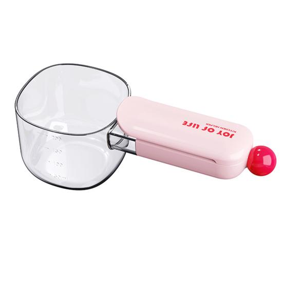 Rice Scoop with Sealing Clip Large Kitchen Measuring Spoon for Flour Grains Food-Grade Plastic Kitchen Scoop for Cereal Containers Pantry Organization