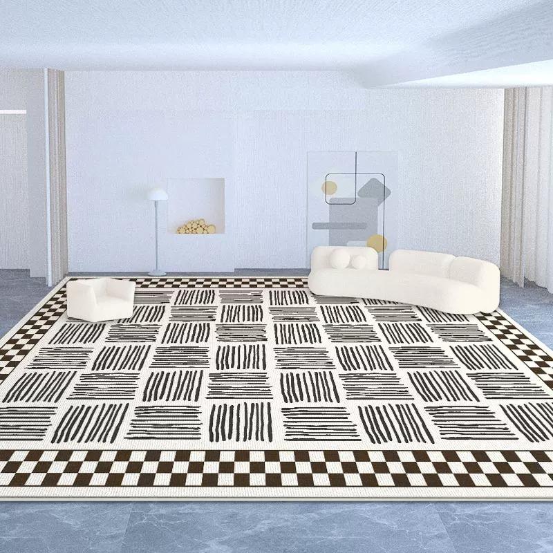 Striped Geometric Pattern Carpet for Living Room Large Area Rugs Modern Minimalism Light Luxury Mats Bedroom Floor Mat