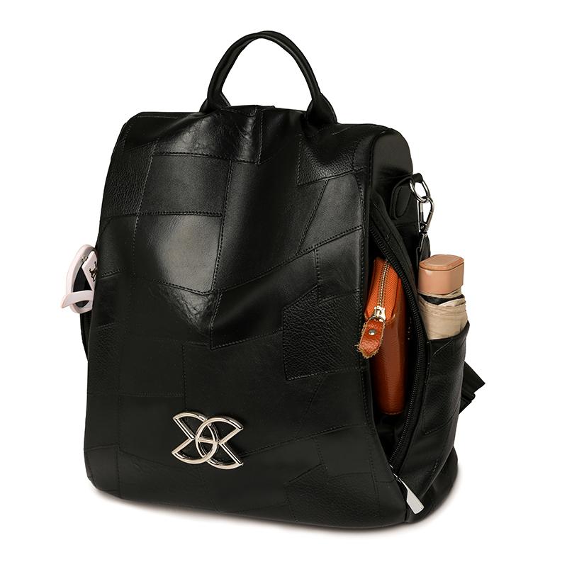 Женский противоугонный дорожный рюкзак большой вместимости из мягкой кожи коричневый — фото 12