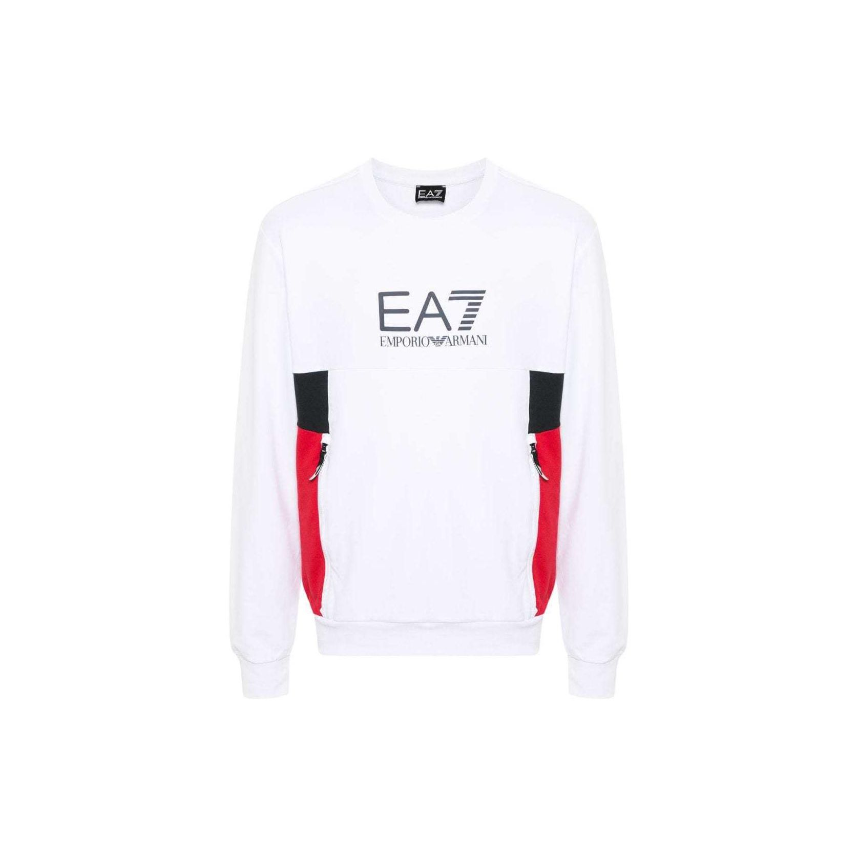 

Emporio Armani EA7 SS24 Letter Logo Print Crew Neck Loose Long Sleeve Sweatshirt Men sweatshirt White 3DPM14-PJLIZ-1100 L