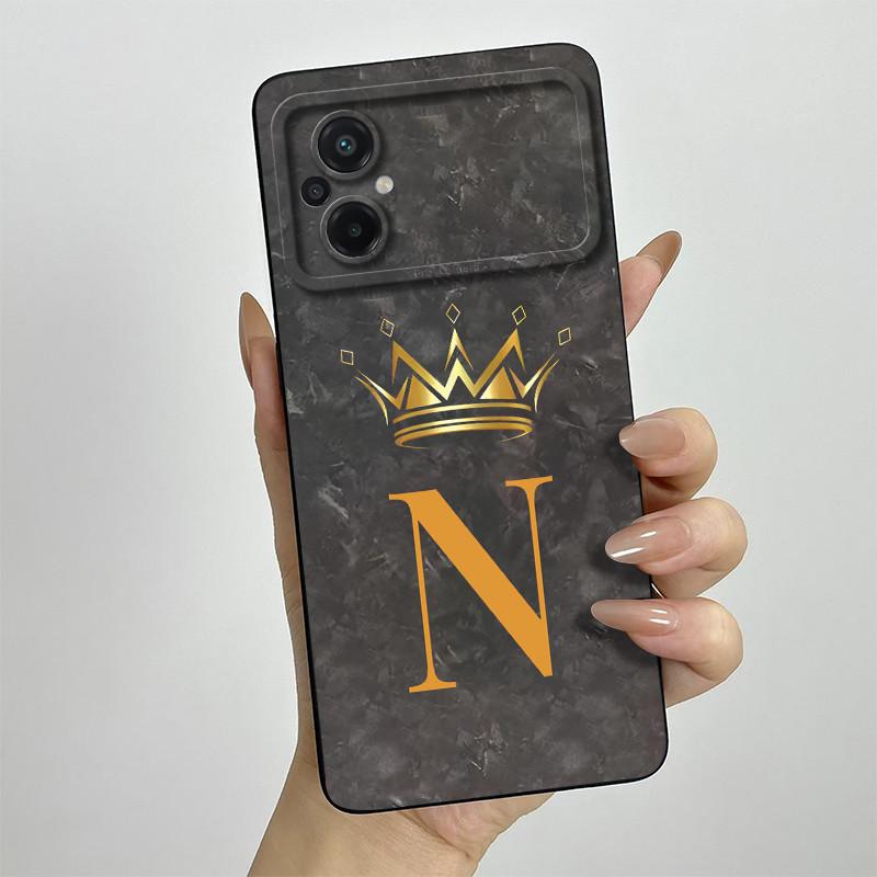 For Xiaomi Poco M5 Case Xiaomi Poco M4 5G Phone Case POCO M5 M5S M4 Crown Letters Camera Protection Square Liquid Silicone Cover