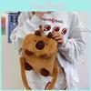 Stylish Capybara And Raccoon Plush Backpack Versatile Large Capacity For School Use