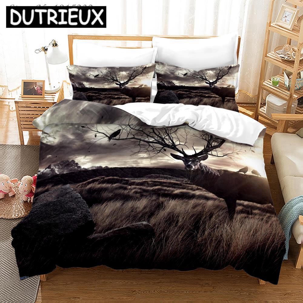 David'S Zestaw pościeli z nadrukiem 3D Jeleń Żyrafa Poszewki na kołdrę Poszewki na poduszki Kołdra Zestaw pościeli Pościel Pościel 02