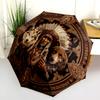 Sacred Animals pattern, automatic folding umbrella, portable and foldable design, 8 ribs, a Christmas or birthday gift.
