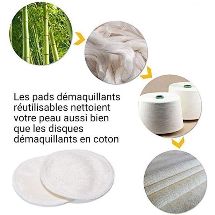 Make-up Remover Pads - Organic - 16 Pieces - Organic Cotton - Reusable - Laundry Bag Included