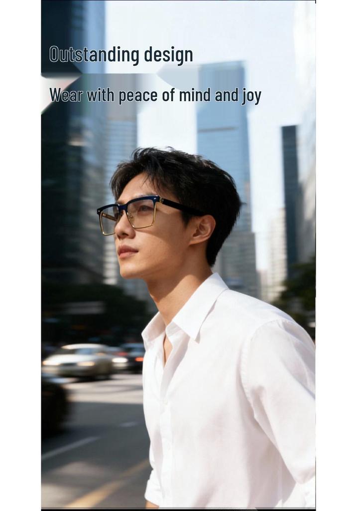 Smart Bluetooth Glasses with AI Real-time Translation, Music & Calls - Supports 100+ Languages and Various Frame Shapes