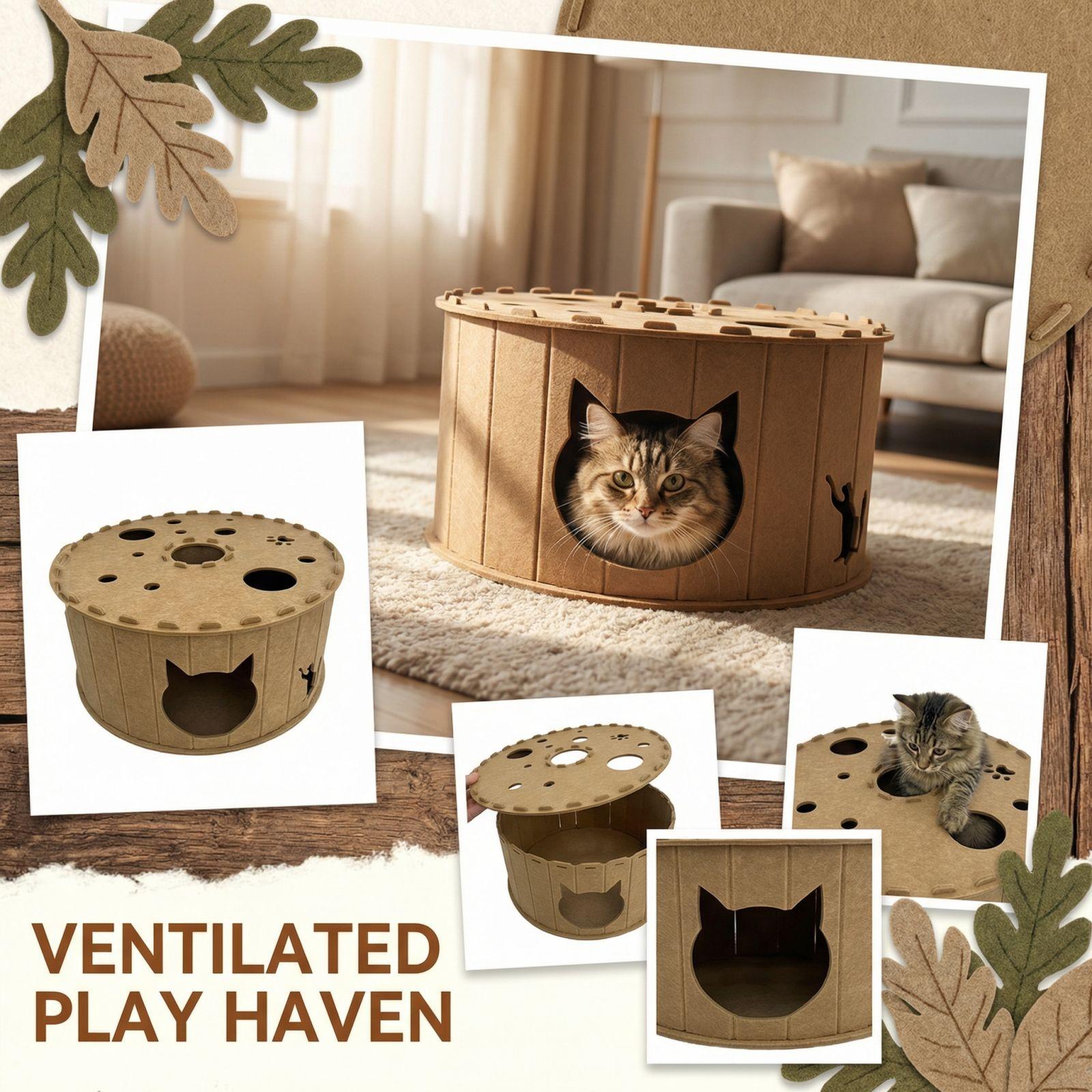 

Полузакрытая дышащая съемная кровать-пончик для кошек one size