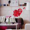 Heart Wall Stickers Detachable Home Interior Self-Adhesive Decal Art Bathroom Label for Background Reflective Surface