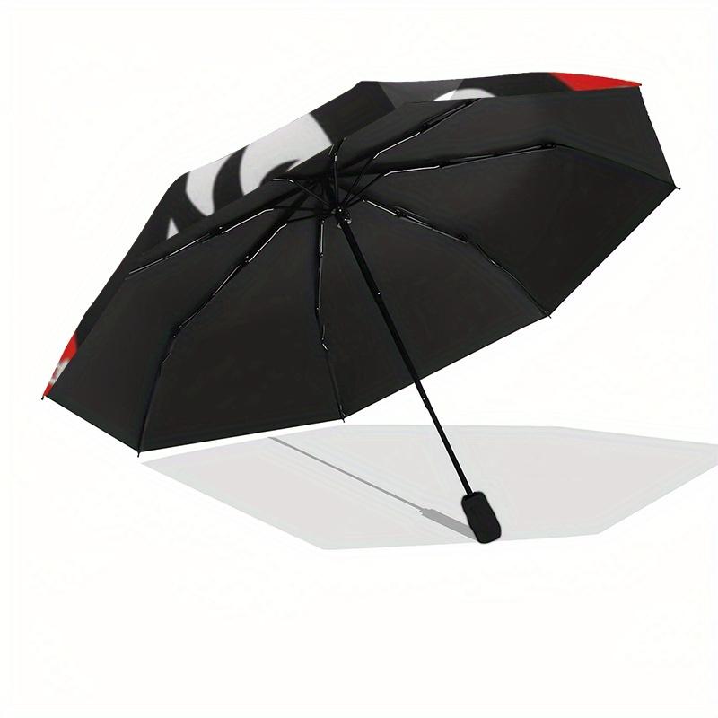 KISS Rock and Roll Naklejka na twarz Naklejka Parasol, Przenośny Kompaktowy Parasol Trójzłożony dla Mężczyzn i Kobiet Prezent