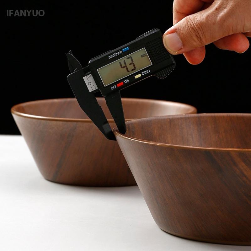 Durable Melamine Wood Grain Ramen Bowl Japanese Style Simulation Deepened Rice Bowl Large Capacity Salad Dish Kitchen Tableware