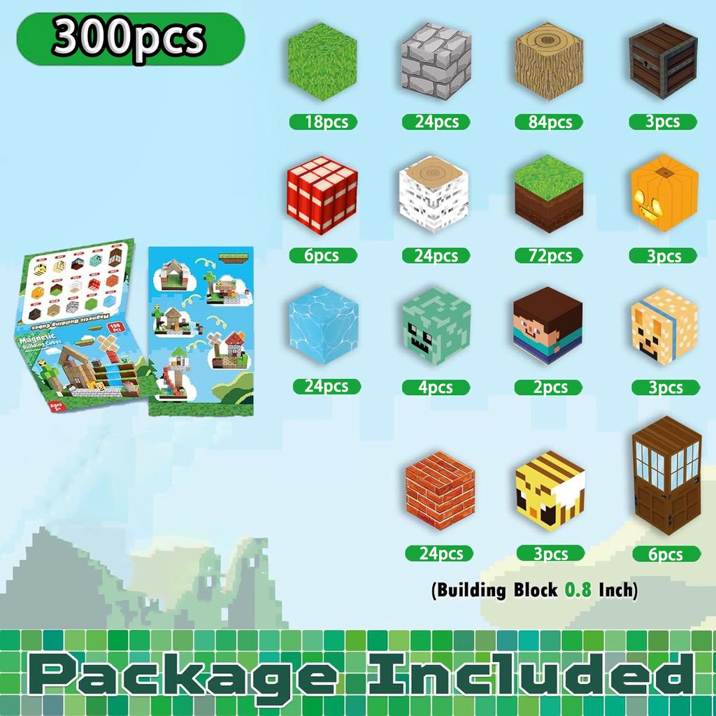 Magnetic Building Blocks Mine World Magnetic Forest House Brick Cube Toys Set STEM Sensory 2026 Best Gift for 3+ Boy Girl Kid