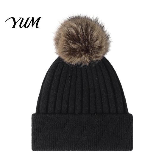 Warm Knit Caps for Daily Wear Winter Knitted Hat Women, Cold Weather Fleece Lined with Pom Thermal Beanies Pom, Chunky Snow Hat, Soft Ribbed