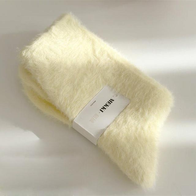 

Однотонные терможенские носки, мягкие плюшевые осенне-зимние толстые теплые зимние носки, женская модная домашняя одежда, сохраняющие тепло, носки для сна