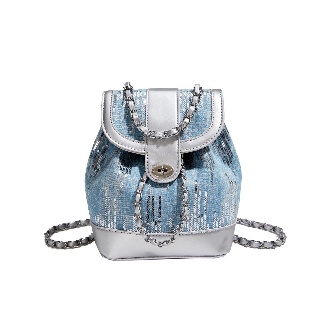 

Модный рюкзак Женский рюкзак Универсальная дорожная сумка для отдыха серебряный