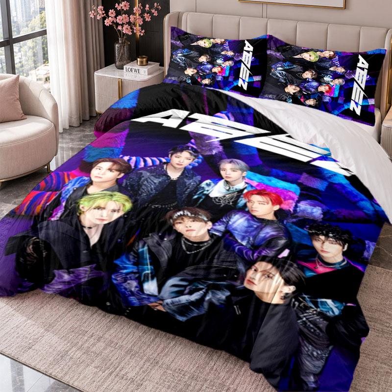 ATEEZ 3Pcs Bedding Set Duvet Cover With Two Pillowcases For Bedroom Home Decoration