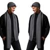 Karol Graphite Men' Set - Docker Jacket and Scarf, Ribbed Knit