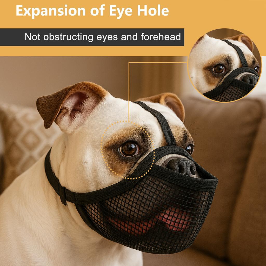 Dog Muzzle Short Nosed Dog Go Out Walking Dog Anti Bite Prevent Accidental Ingestion Facemask Mesh Breathable Adjustable