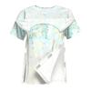Women's Post-operative Short-sleeved Color Shirt With Shoulder Zipper And Side  Closure.