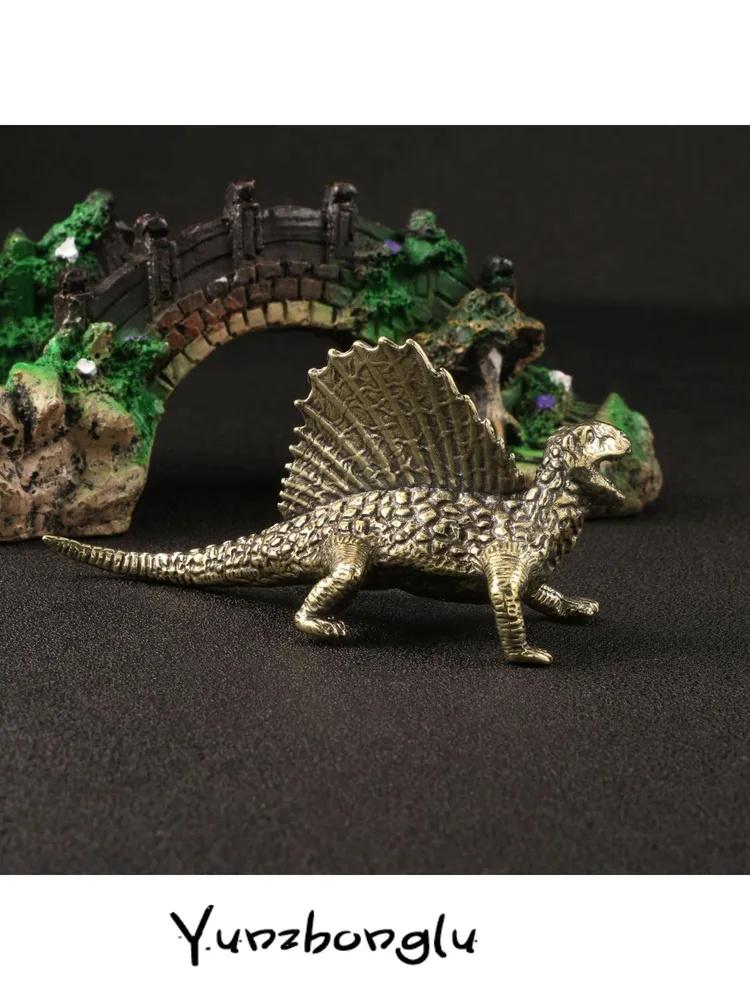 

Dinosaur Small Retro Play Gift Desktop Decoration Small Dinosaur Metal Ornaments Crafts One Size бронзовий