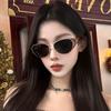 Retro cat eye sunglasses women's round face thin advanced sunglasses old money wind UV protection glasses