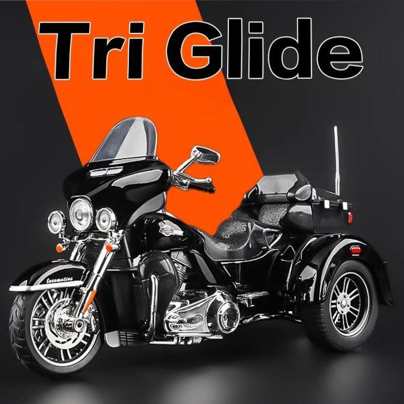 1/9 Harley Davidson TRI GLIDE ULTRA Luxury Tricycle Alloy Diecast Model Motorcycle Sound & Light Collection Decoration Gift BOX