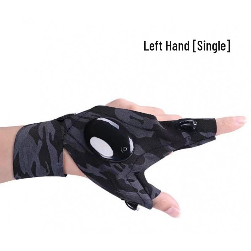 Cross-Border LED Flashlight Fishing Gloves - Night Repair & Luminous Finger Lights.