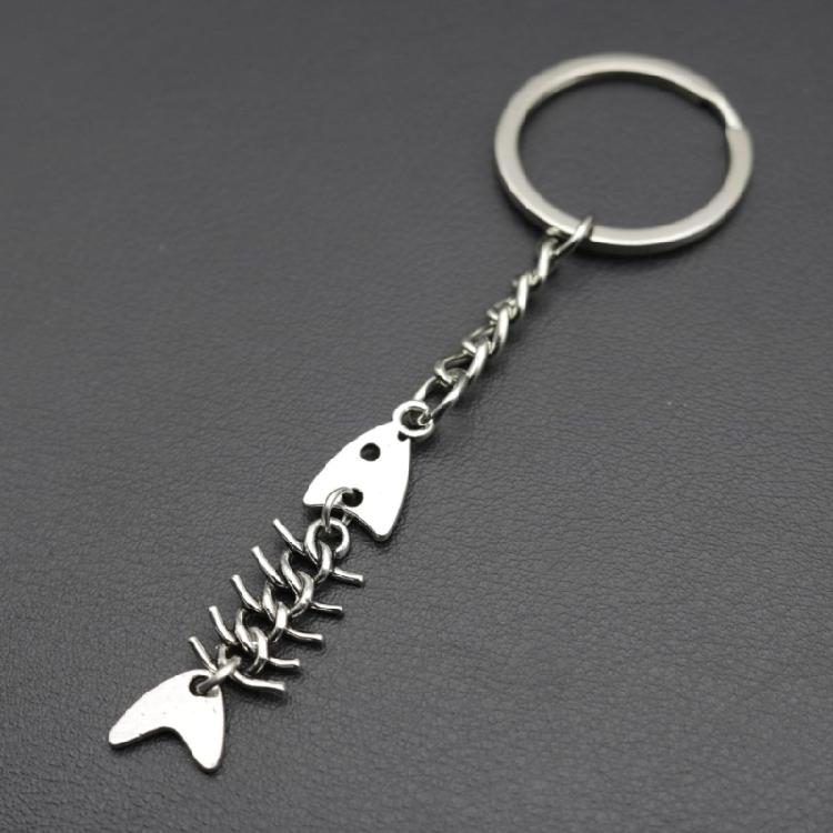 Elegant Fishbone Keychain Charm Pendant with Polished Fashion Accessory Portable for Comfortable Grip and Durability
