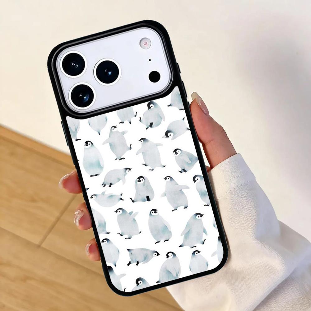 Cute Lovely Penguin Mobile Phone Case for IPhone 17 AIR 16pro Max 15 14 13 12 11 Bumper Cover