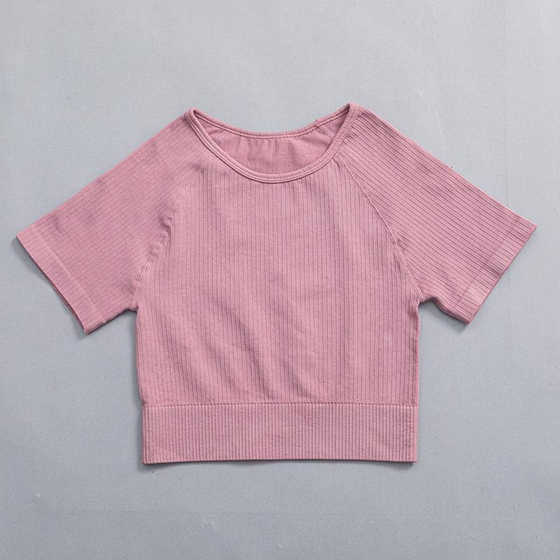 9-Color Breathable Quick-Dry Stripe Yoga Set: Running Sports Underwear, Short Sleeve, Five-Point Fitness Shorts