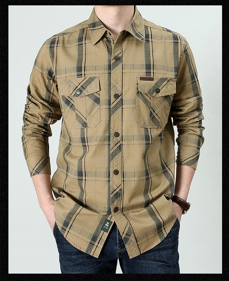 2024 Men's Winter Fleece-Lined Plaid Shirt – Plus Size, Long Sleeve, Casual Cotton Trendy Shirt