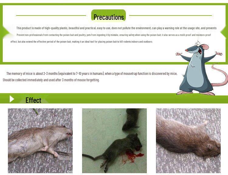 Double-Lock Mouse Bait Station Box with Lock