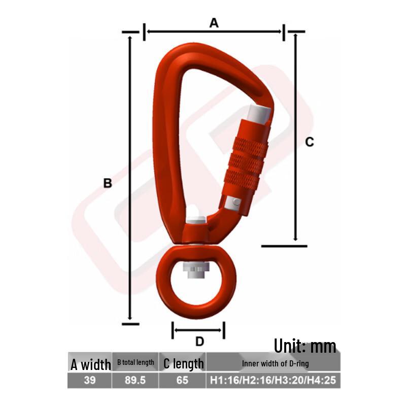Aerospace Aluminum Swivel Carabiner Hook Standard