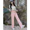 Casual simple straight wide-leg jeans for women's spring and autumn new high-waisted and thin Korean version of wide-leg floor pants