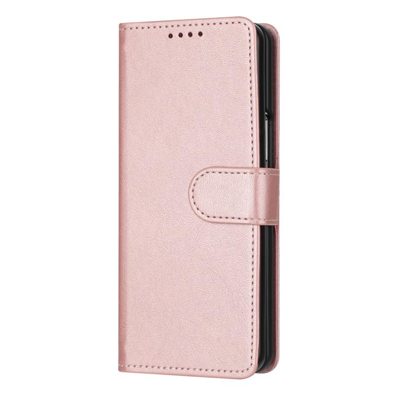 

Чехол для Samsung Galaxy Z Fold 3 4 5 6 Роскошный флип-чехол-кошелек из искусственной кожи с отделением для карт и подставкой Z Fold6 розового золота