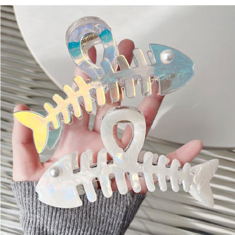Nacreous Fish Bone Hair Clip Slip Resistant Design Lightweight Hairpin For Women Girls Soft Feel Wear