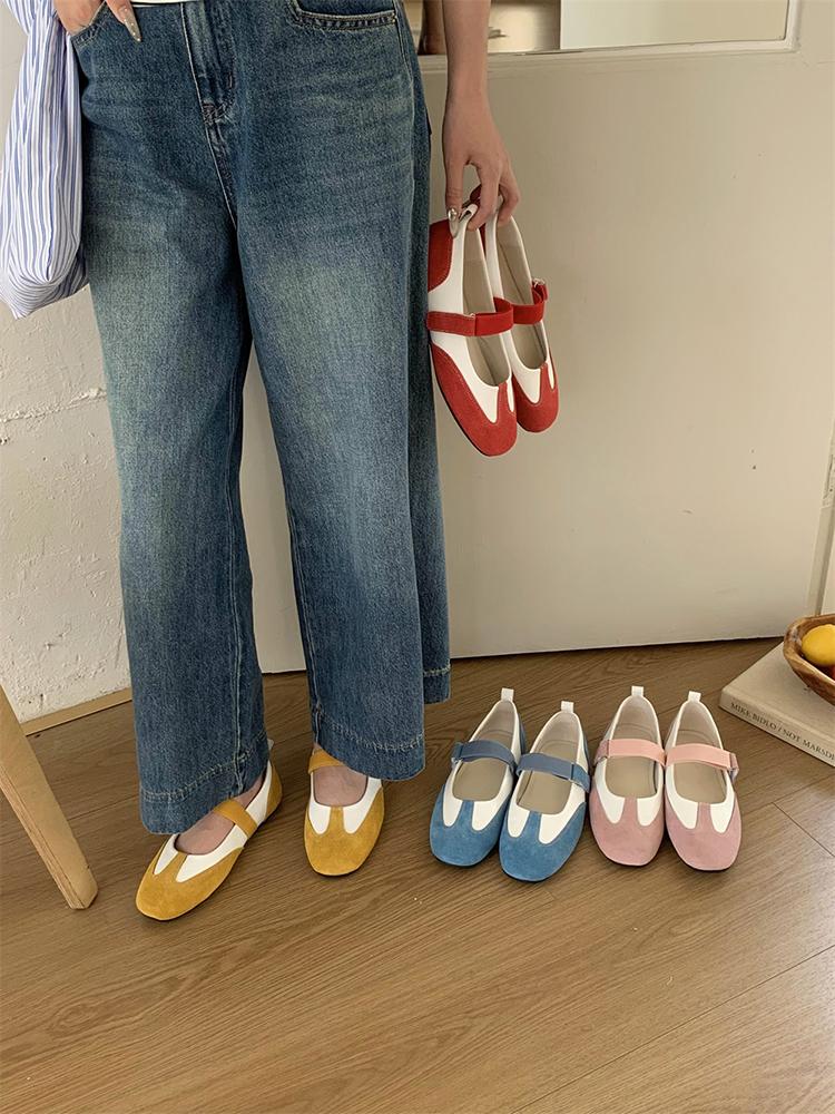 Fashion IPPEUM Red Mary Janes Shoes Women Daily Cute Ballet Flats For Girls Ballerina Sneakers Shoes